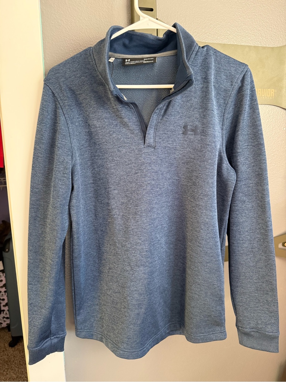 Under Armour Men's Heather Navy Quarter-Zip Pullover